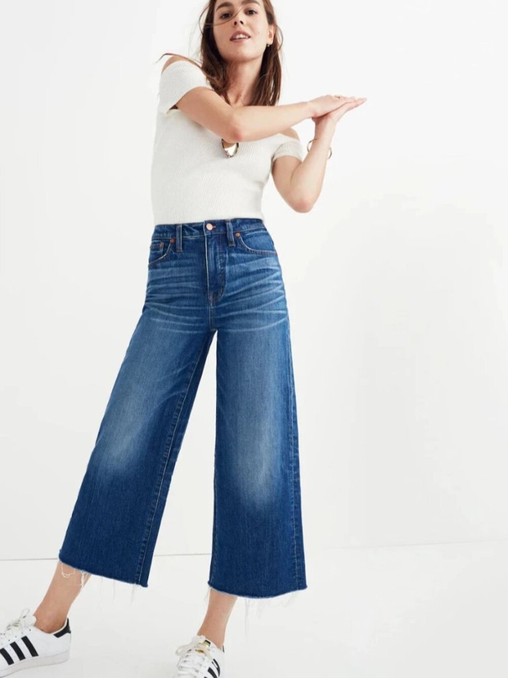 Madewell Wide-Leg Crop Denim Jeans Frida Wash Size 28